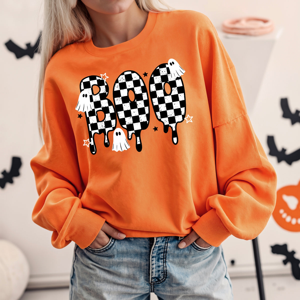 Checkered Boo | Halloween | Printed