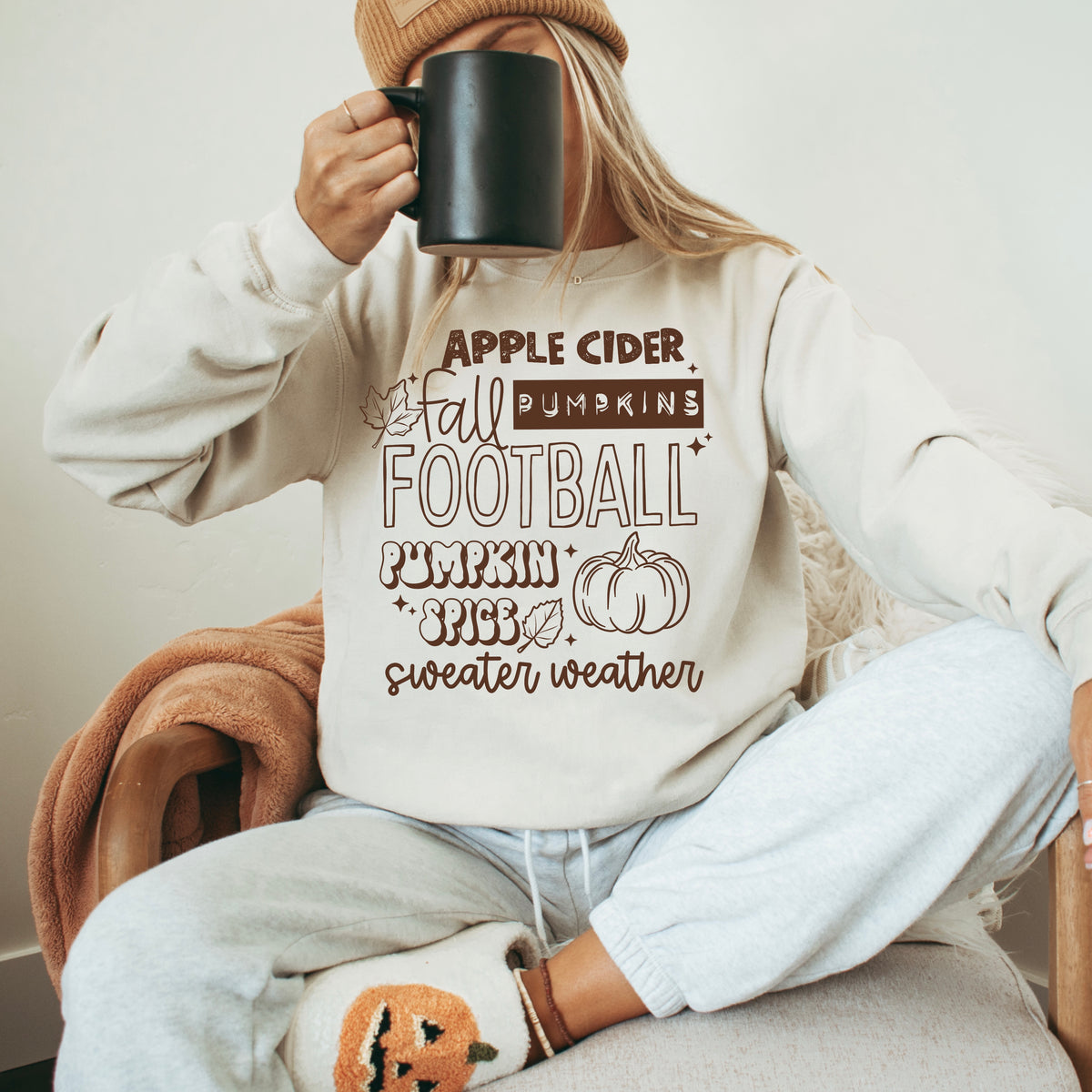 Apple Cider Fall Football Sweater Weather | Printed