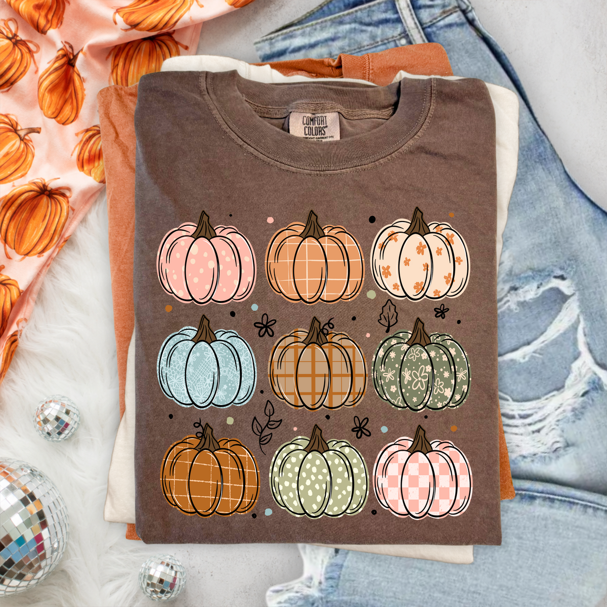 Patterned Pumpkin Grid | Printed