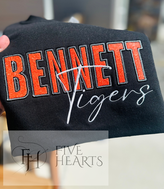 Bennett Tigers | Embroidery | Glitter Applique