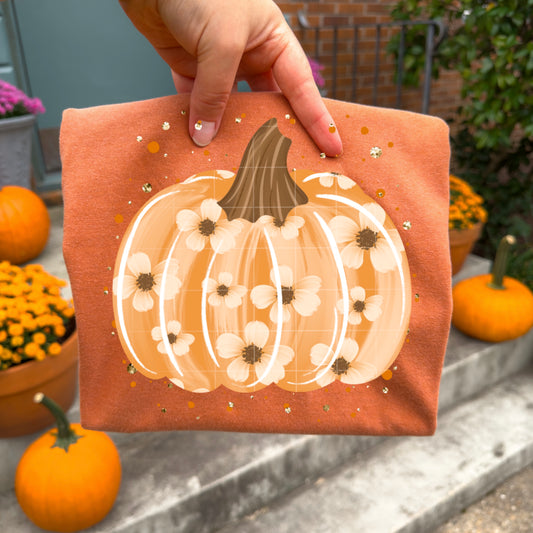 Floral Pumpkin | Halloween | Printed