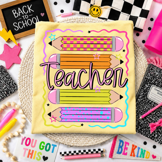 Teacher Colorful Pencils | Printed