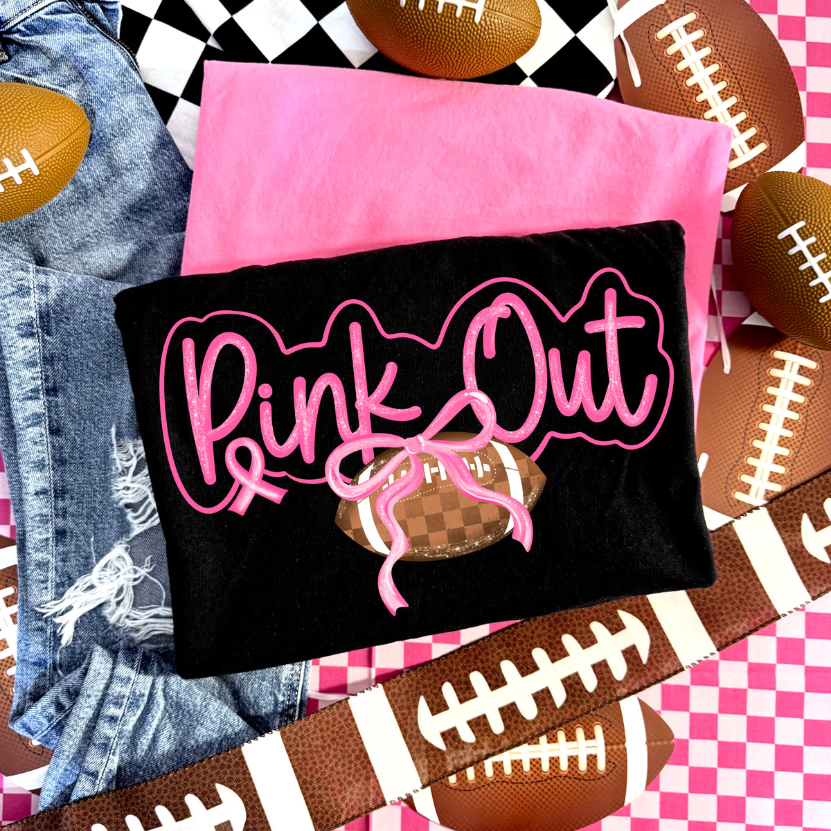 Pink Out Bow Football | Printed