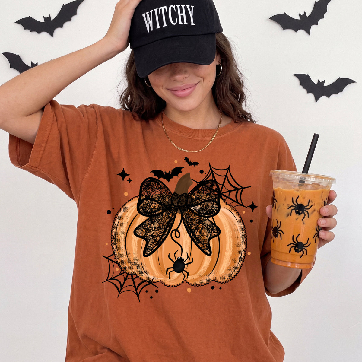 Lace Bow Pumpkin | Halloween | Printed