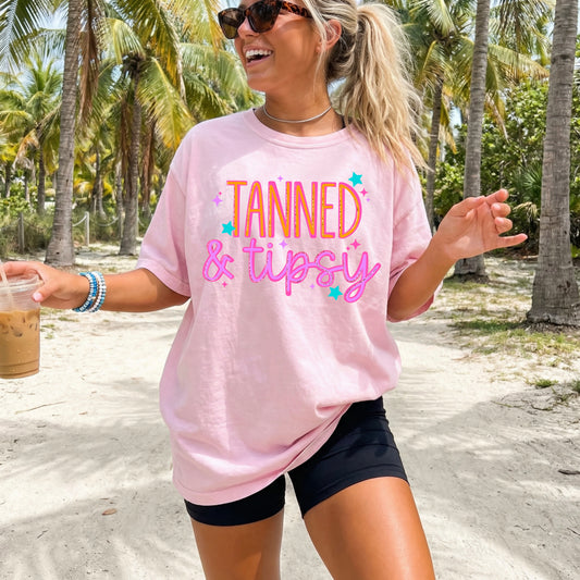 Tanned & Tipsy | Printed