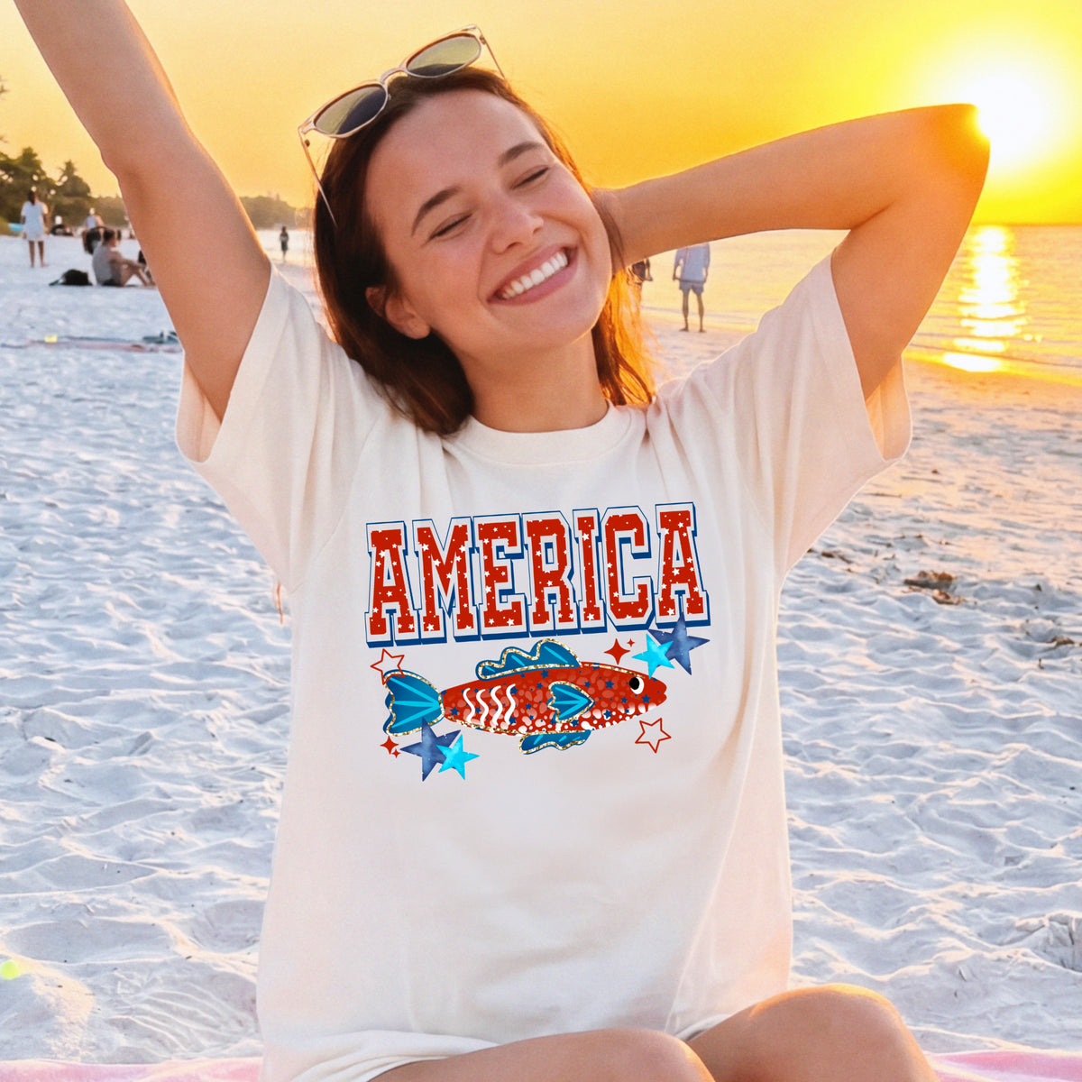 America Patriotic Fish | Printed